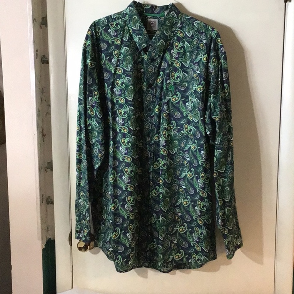 Cinch Green Paisley Long Sleeve Shirt
